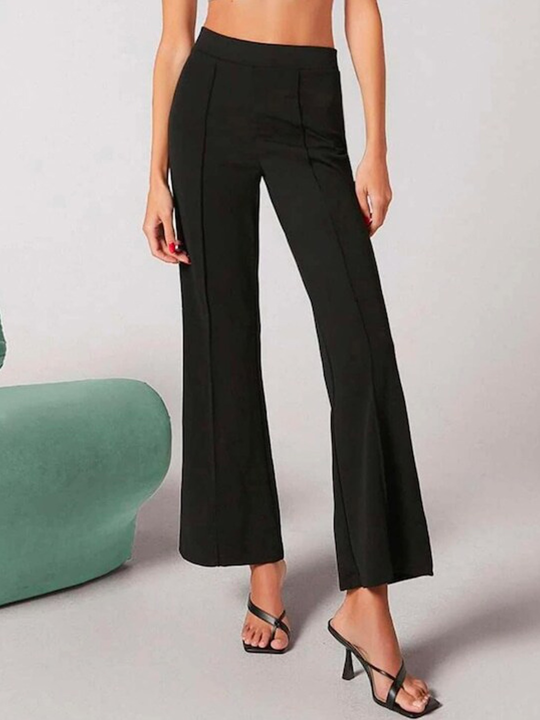 

BAESD Women Relaxed High-Rise Trousers, Black
