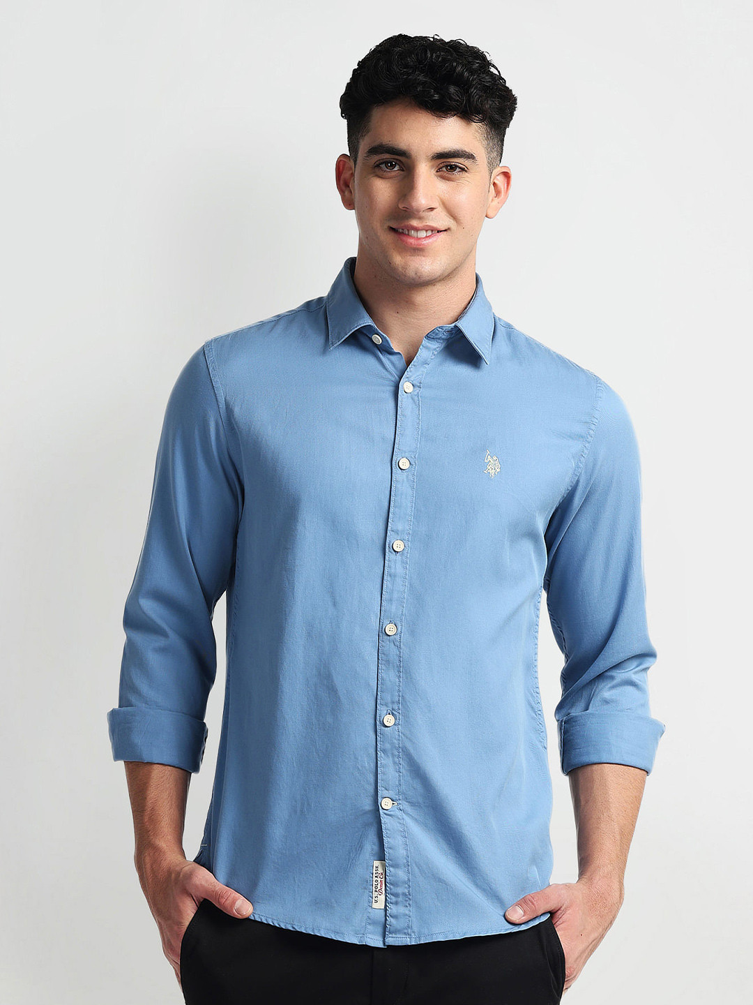 

U.S. Polo Assn. Denim Co. Slim Fit Opaque Casual Shirt, Blue