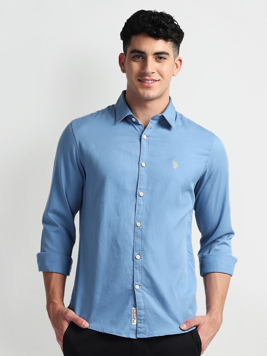 

U.S. Polo Assn. Denim Co. Slim Fit Opaque Casual Shirt, Blue