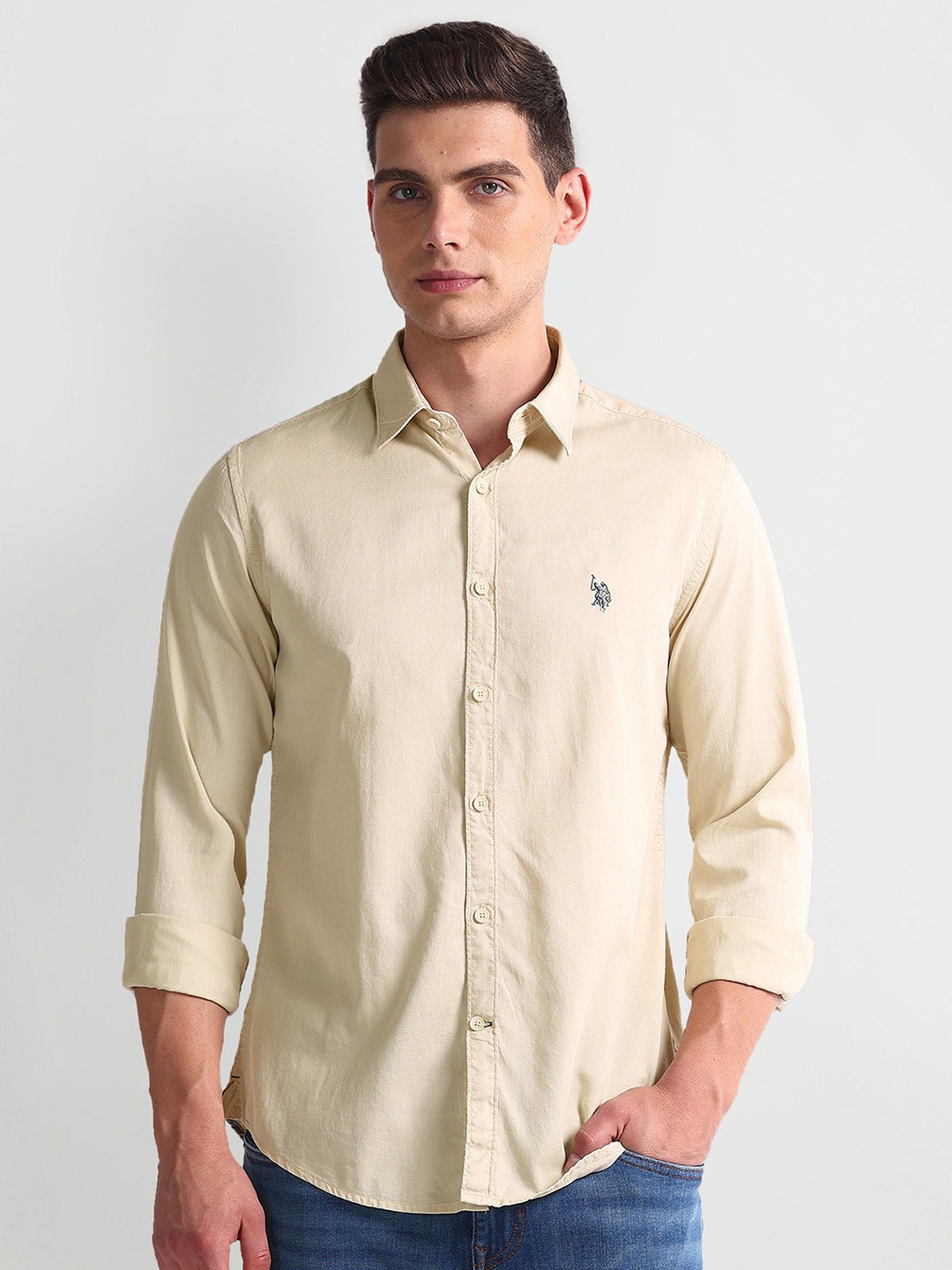 

U.S. Polo Assn. Denim Co. Slim Fit Opaque Casual Shirt, Khaki