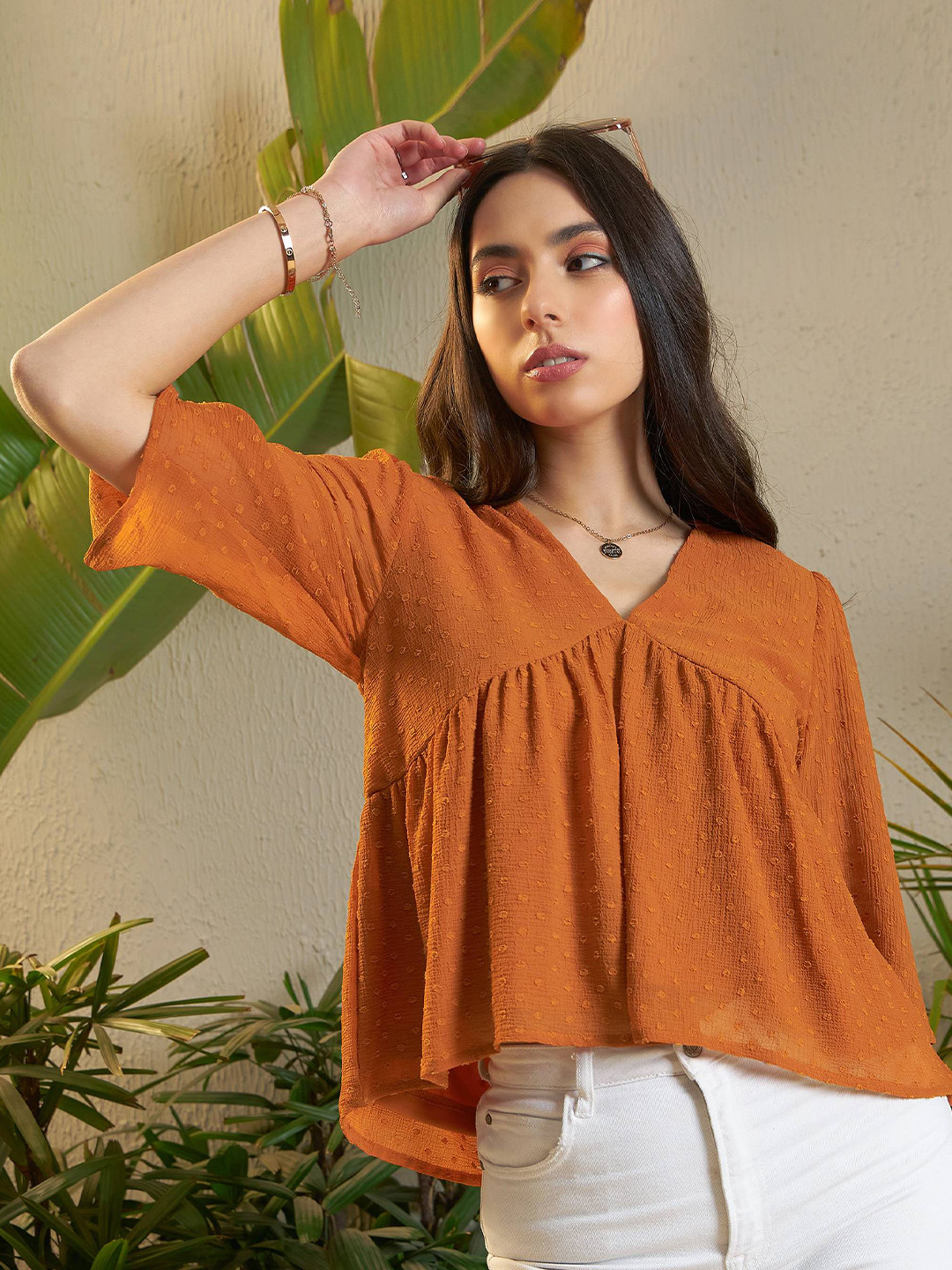

SASSAFRAS Rust Self Design Empire Top