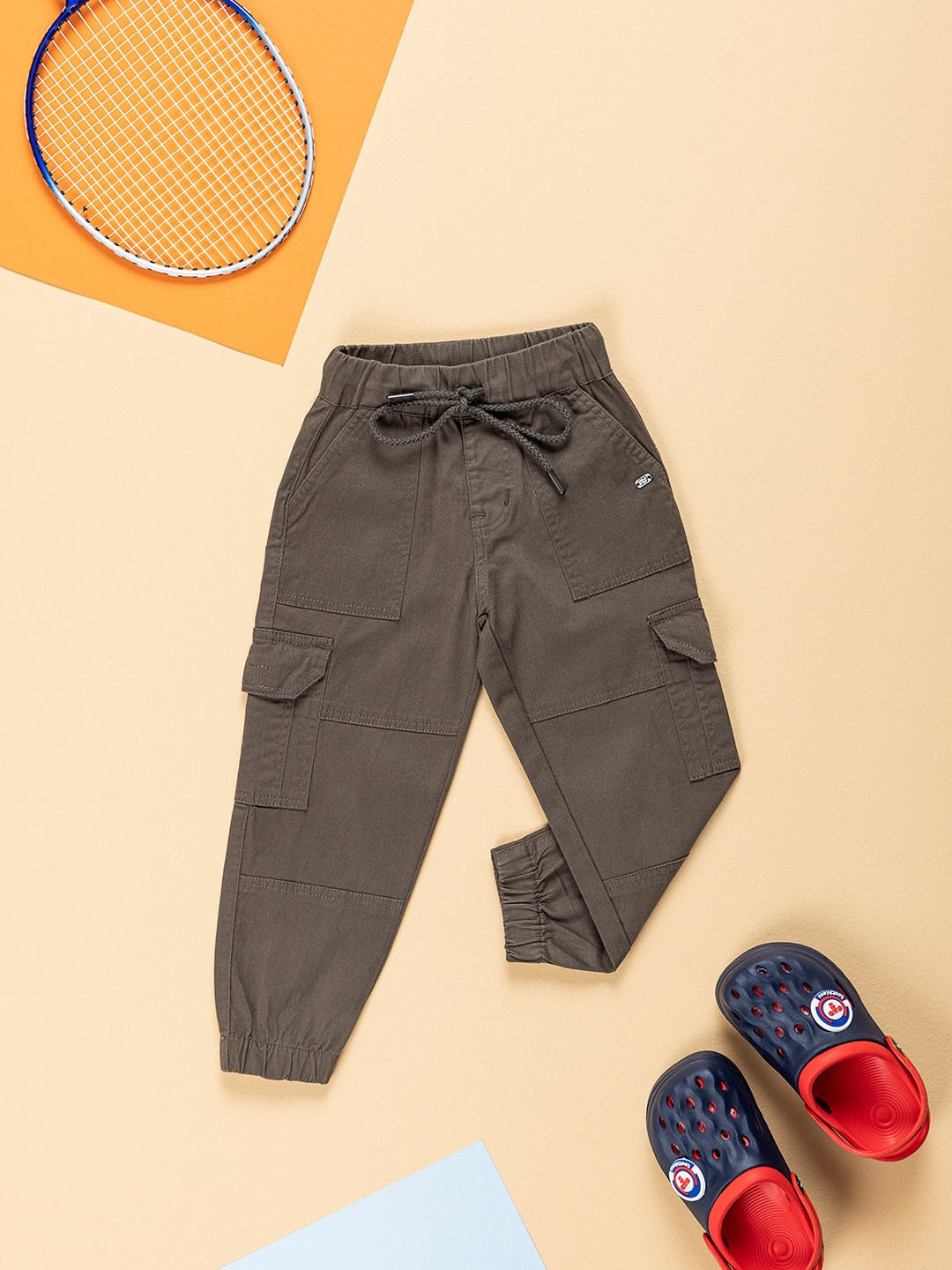 

Purple United Kids Boys Mid-Rise Joggers Trousers, Brown
