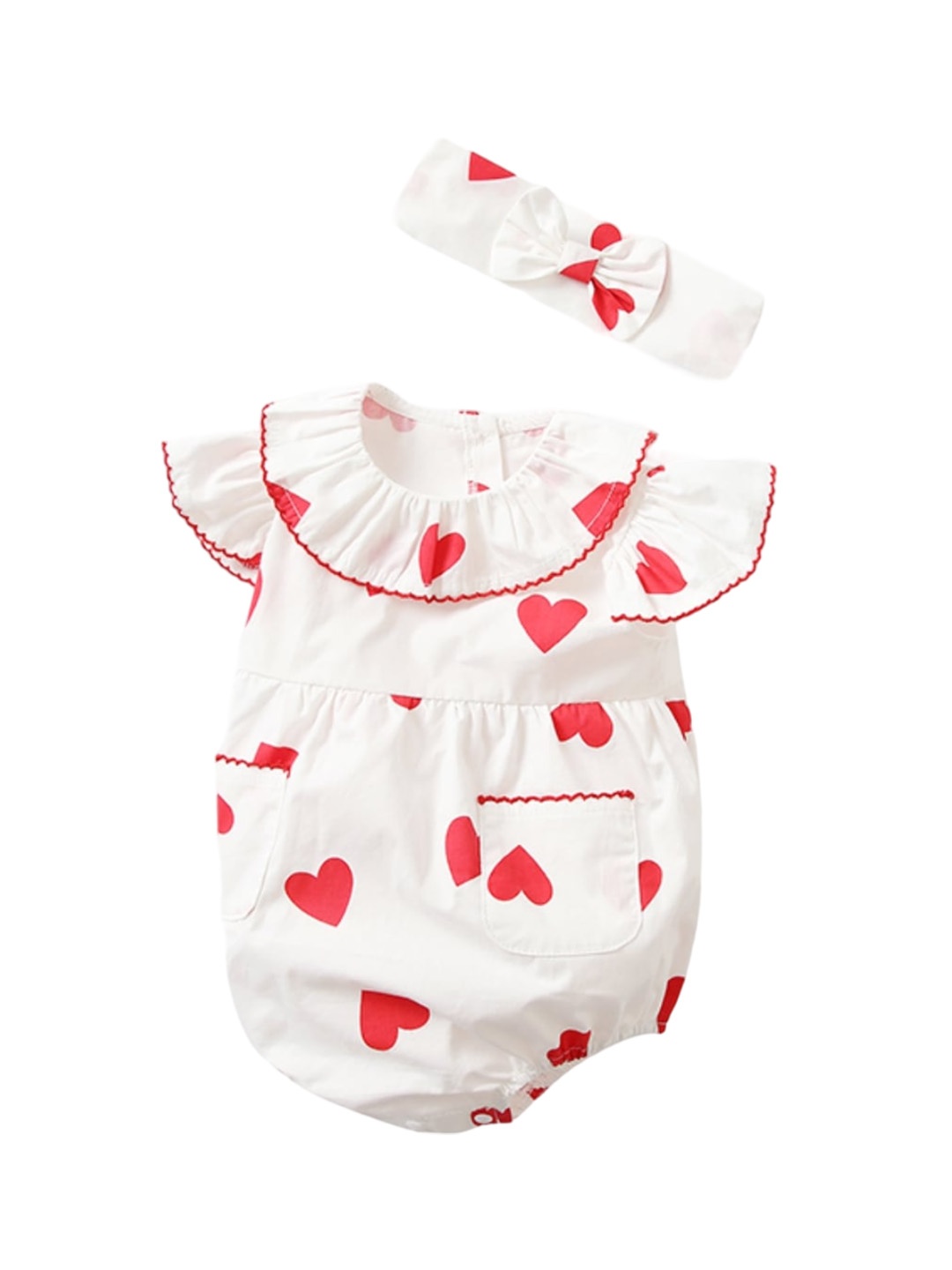 

StyleCast Infant Girls White Printed Short-Sleeves Pure Cotton Bodysuit