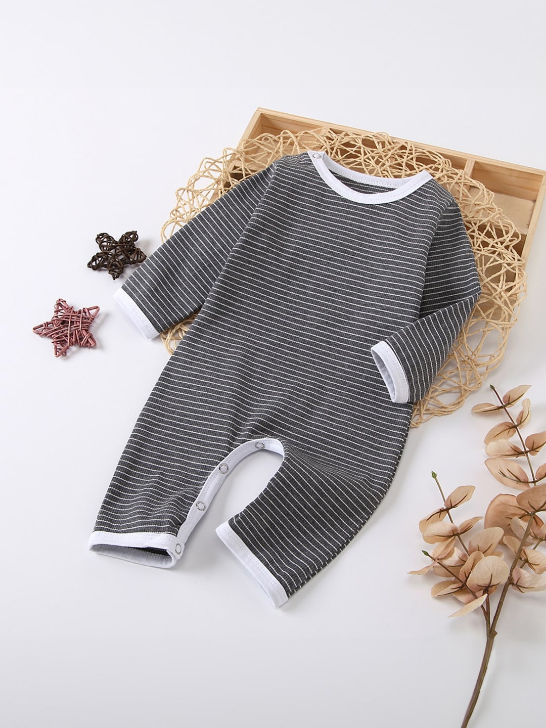 

StyleCast Infant Girls Black Striped Romper