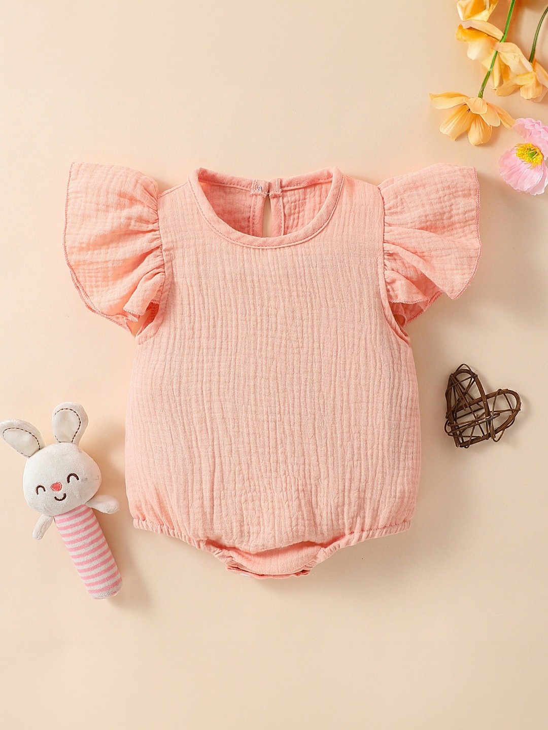

StyleCast Pink Girls Self-Design Cotton Bodysuit