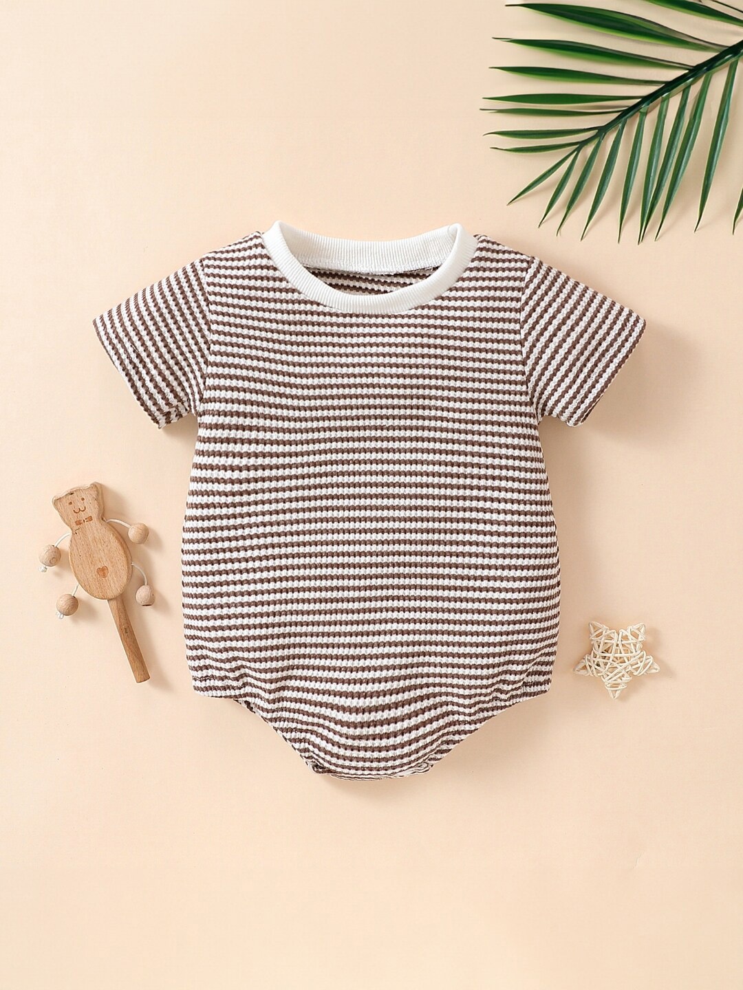 

StyleCast Infants Girls Khaki & White Striped Bodysuit