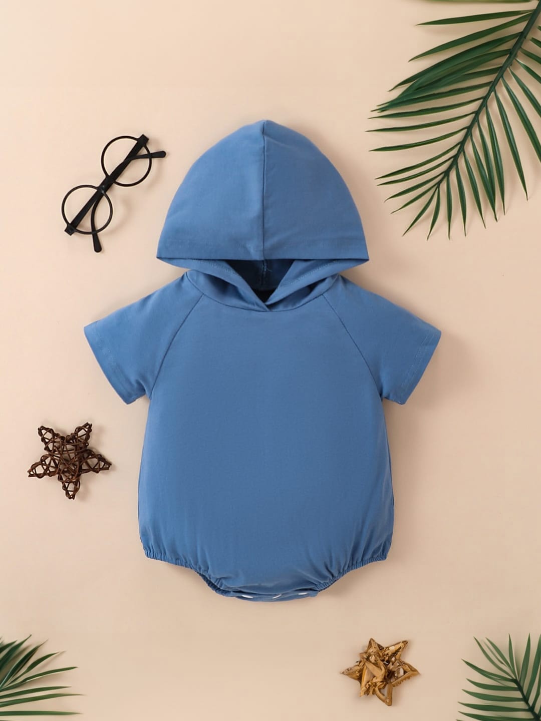 

StyleCast Infant Girls Hoodie Short Sleeves Bodysuit, Blue