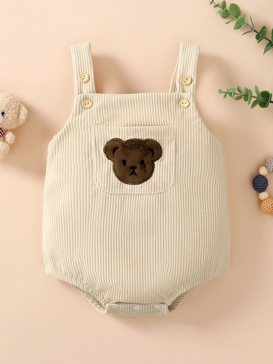 

StyleCast Infant Girls Ribbed Striped Bodysuit, Beige