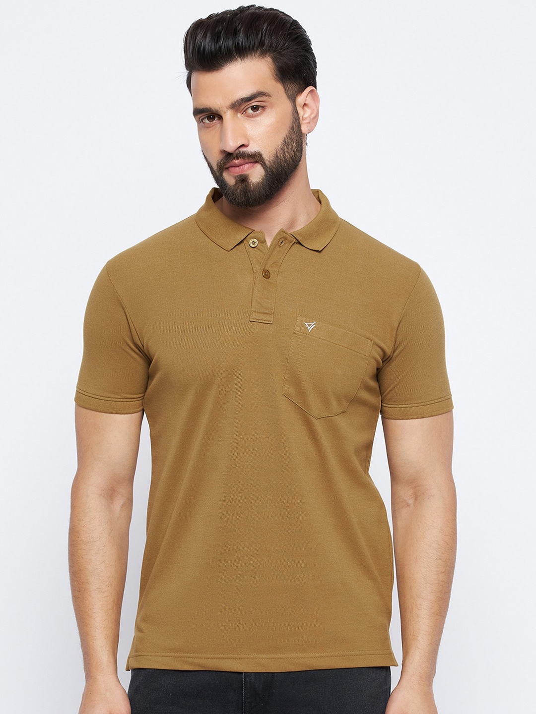 

NEVA Men Polo Collar Cotton T-shirt, Gold