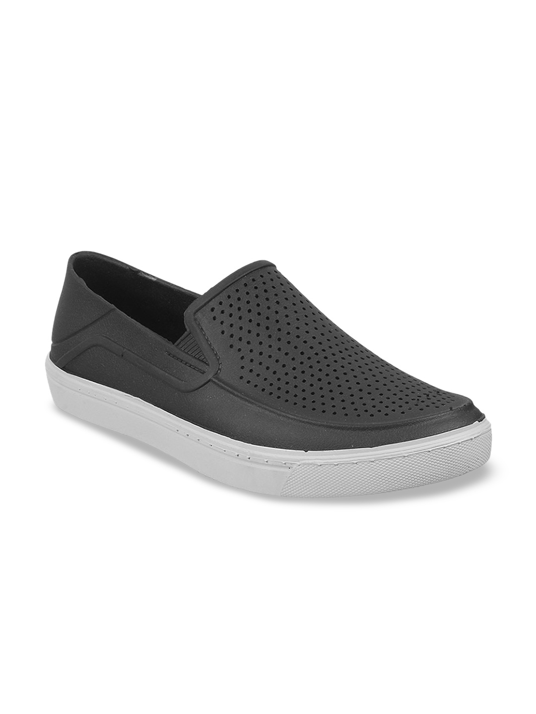 

WALKWAY by Metro Men Textured Comfort Insole Contrast Sole Slip-On Sneakers, Black
