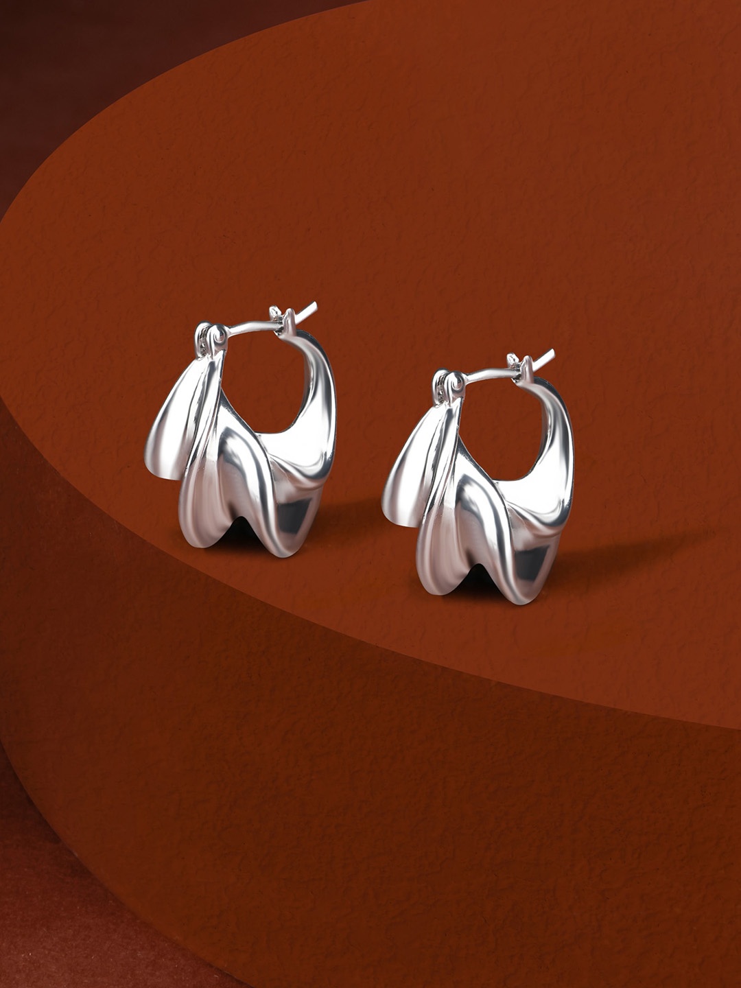 

Accessorize London Women Sterling Silver-plated Chunky Twist Hoop Earrings