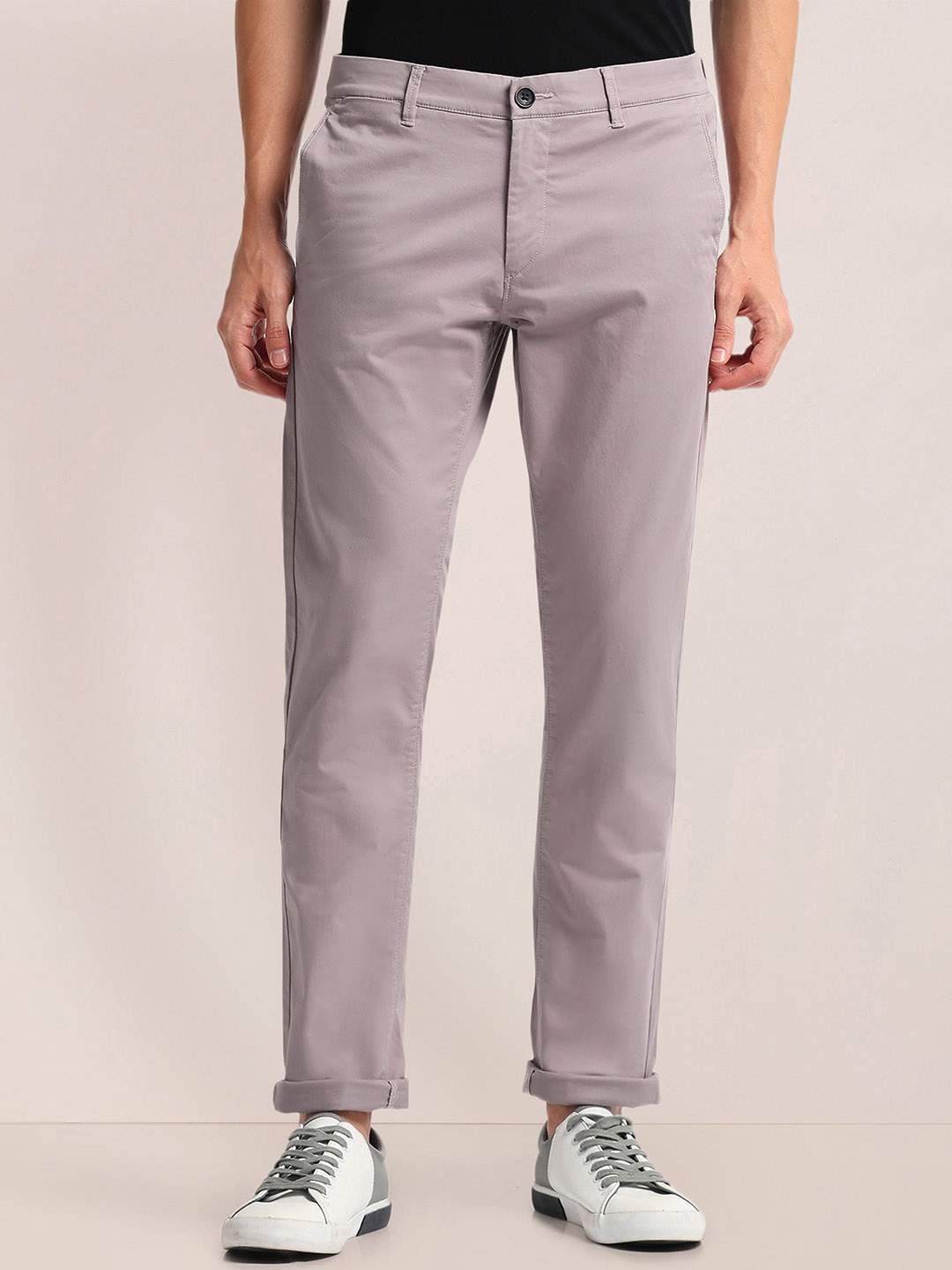

U.S. Polo Assn. Men Slim Fit Cotton Chinos Trousers, Pink