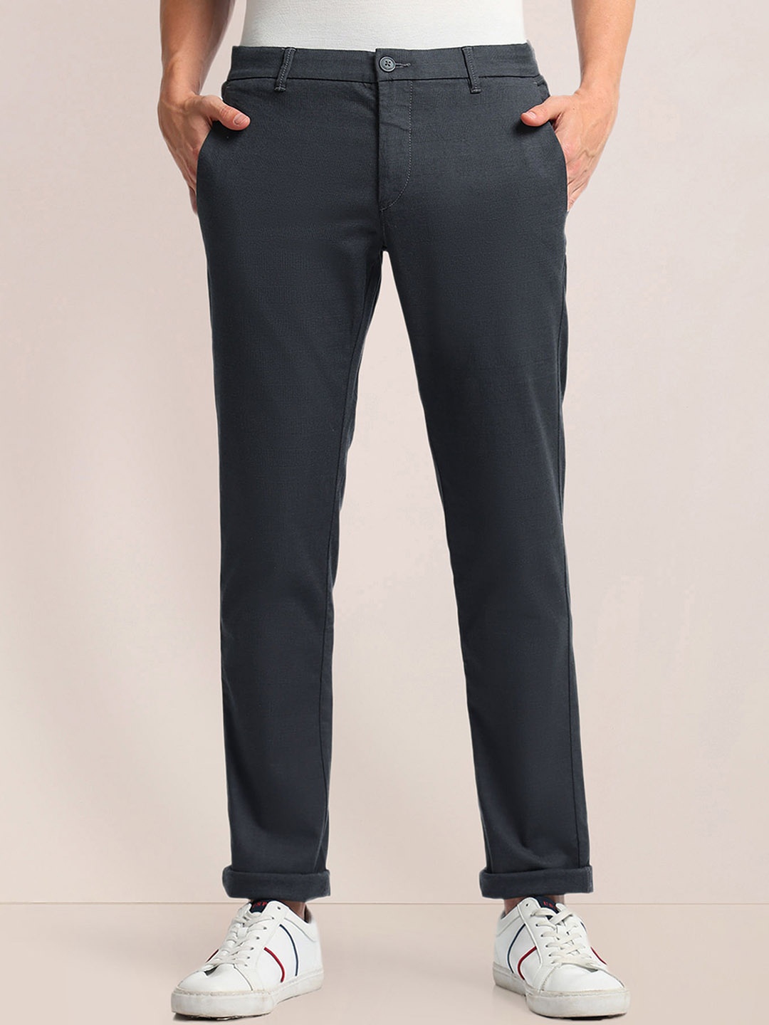 

U.S. Polo Assn. Men Slim Fit Cotton Trousers, Black