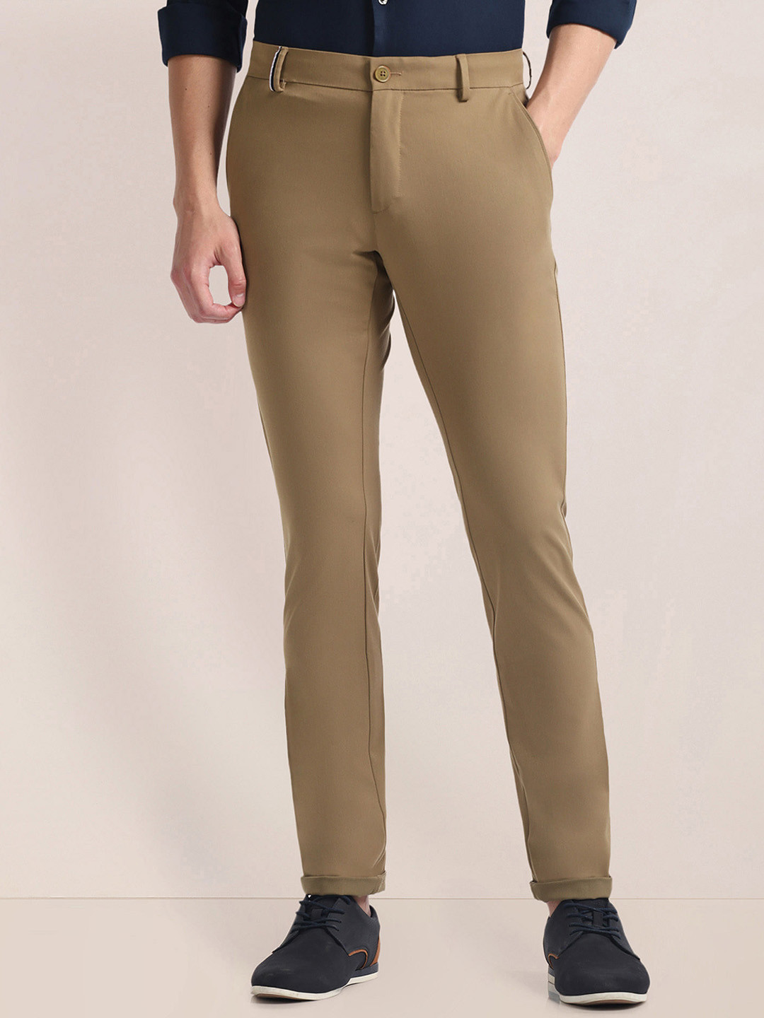 

U.S. Polo Assn. Men Slim Fit Chinos Cotton Trousers, Brown