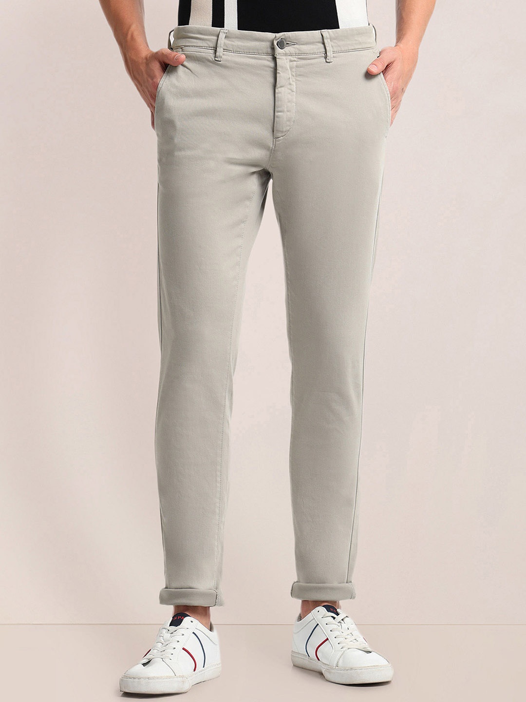 

U.S. Polo Assn. Men Slim Fit Trousers, Grey
