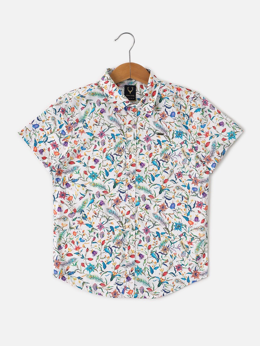 

Allen Solly Junior Boys Floral Printed Opaque Cotton Casual Shirt, White