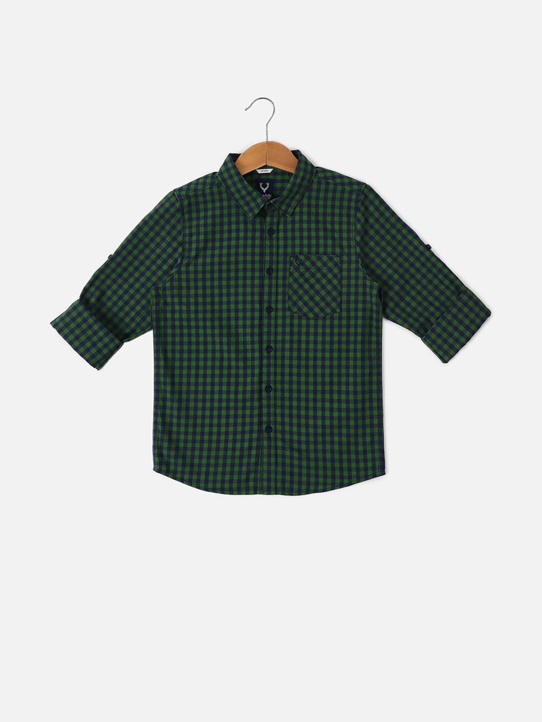 

Allen Solly Junior Boys Checked Slim Fit Cotton Opaque Casual Shirt, Green