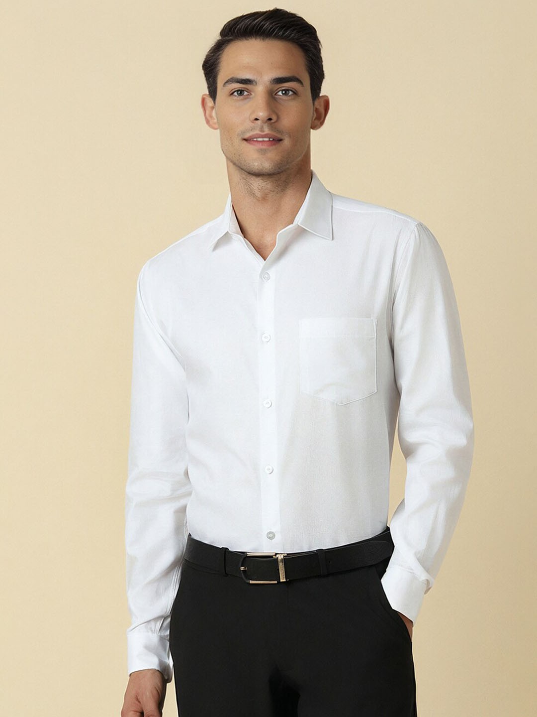 

Allen Solly Slim Fit Opaque Cotton Formal Shirt, White