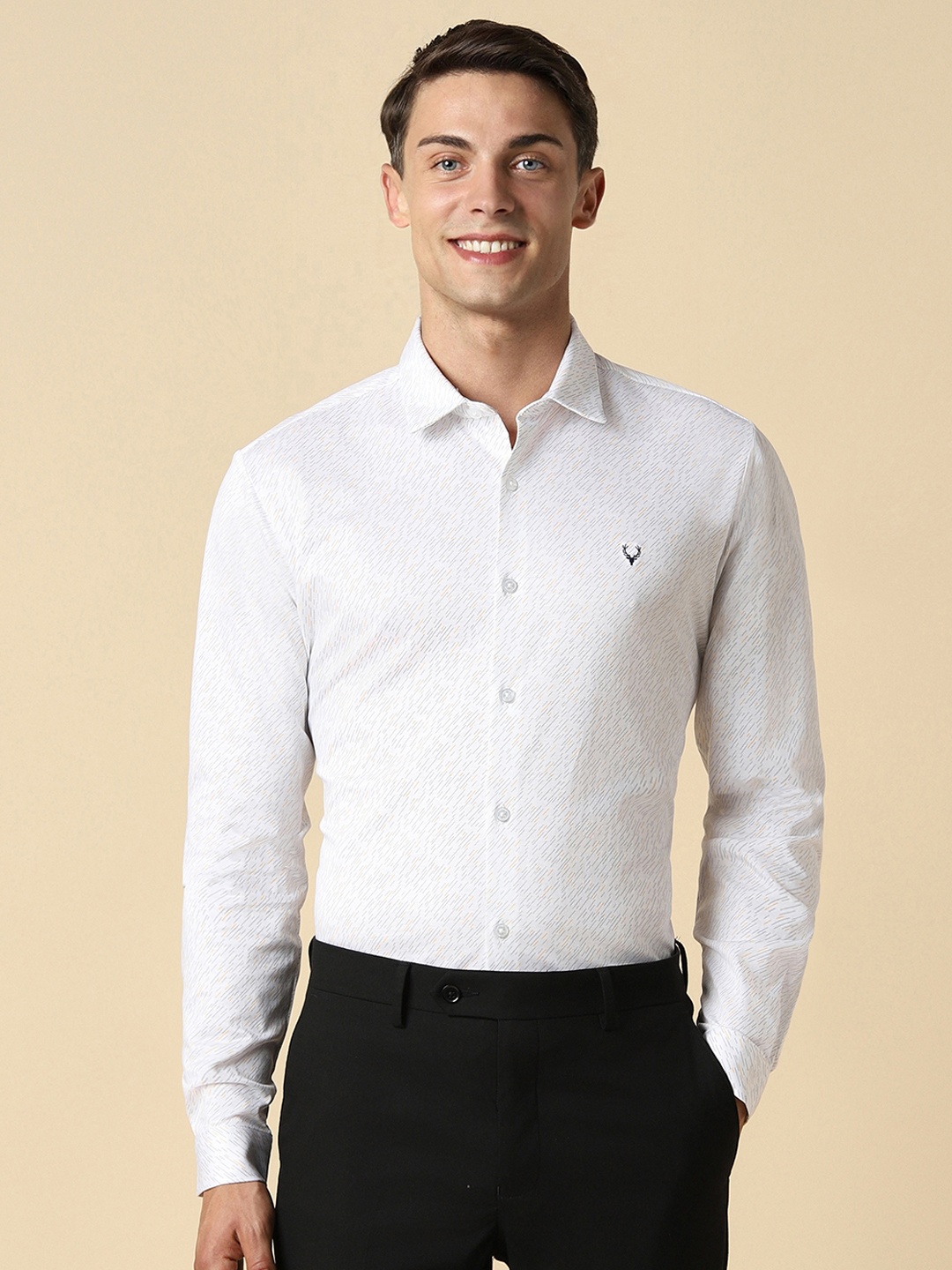 

Allen Solly Slim Fit Abstract Printed Formal Shirt, White