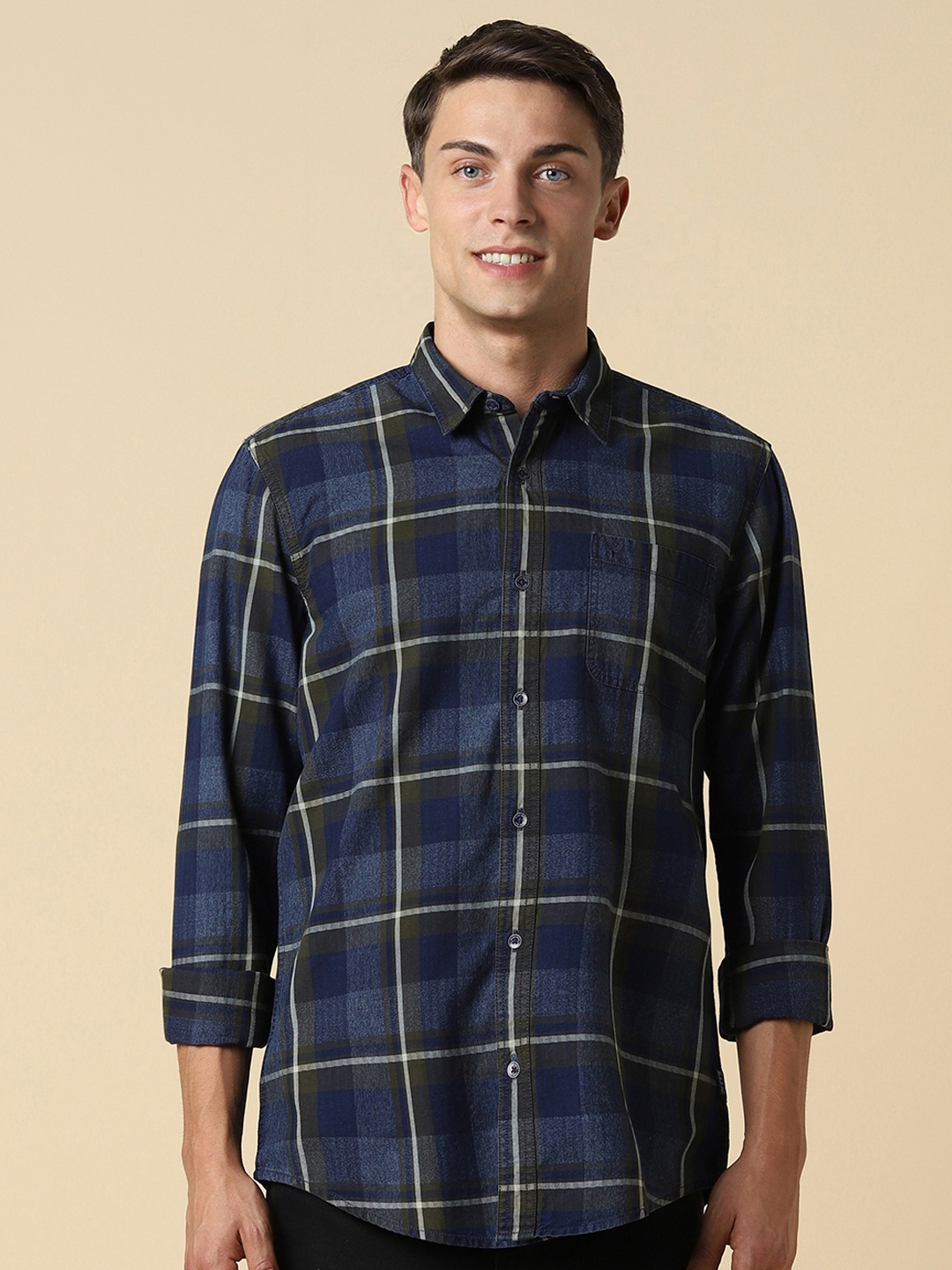 

Allen Solly Tartan Checked Casual Shirt, Navy blue