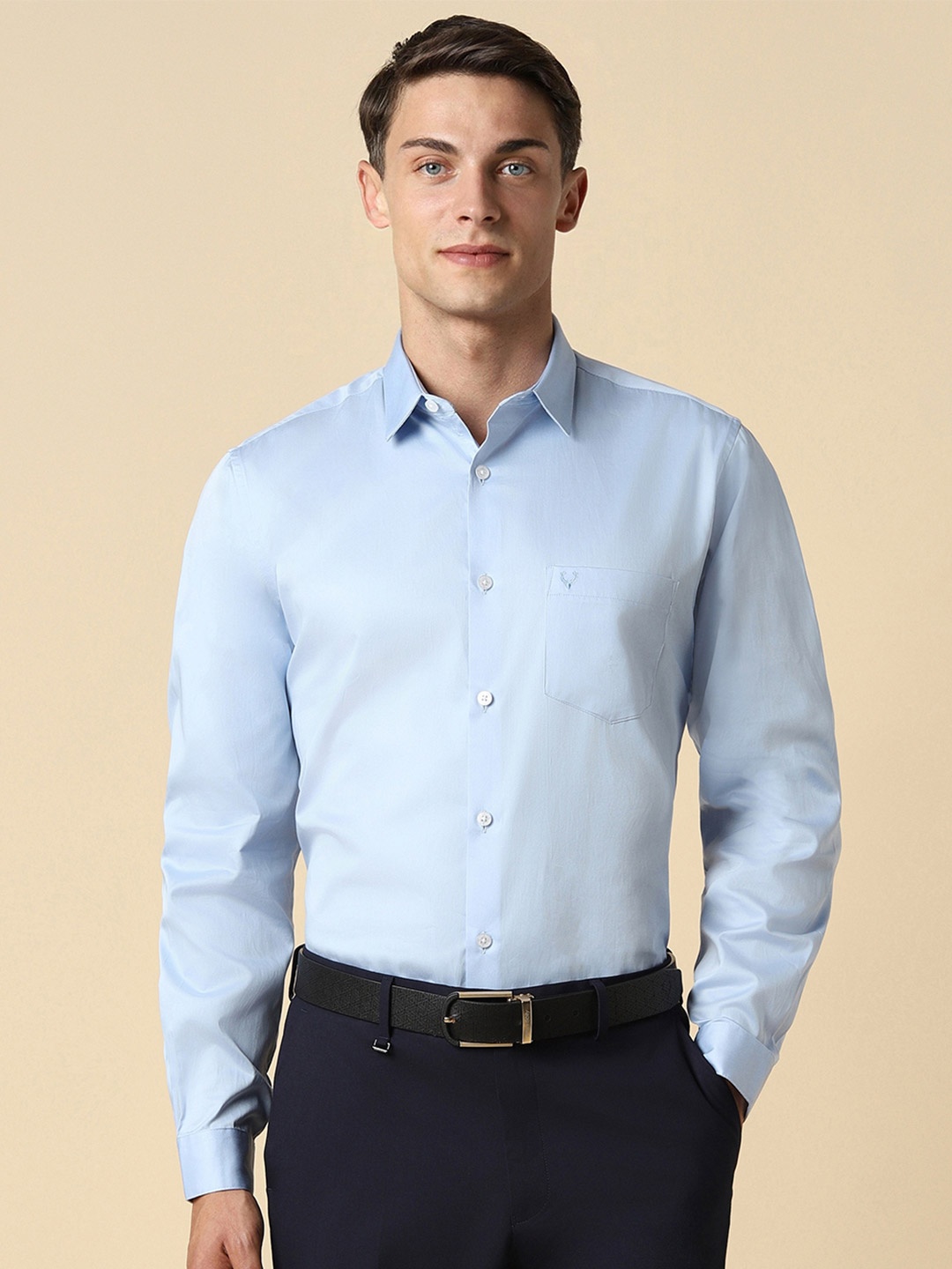 

Allen Solly Slim Fit Pure Cotton Formal Shirt, Blue