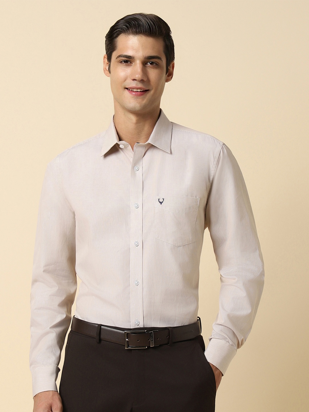 

Allen Solly Slim Fit Cotton Formal Shirt, Beige