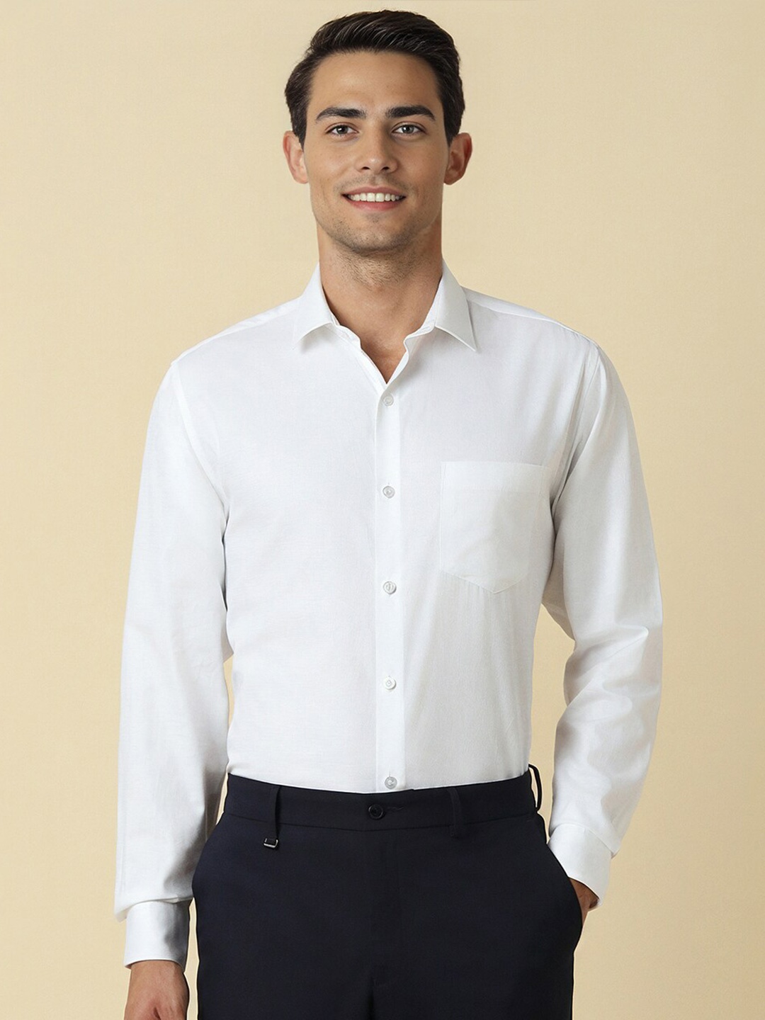 

Allen Solly Slim Fit Opaque Cotton Formal Shirt, White