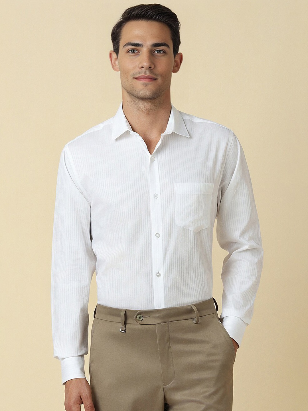 

Allen Solly Slim Fit Opaque Cotton Formal Shirt, White