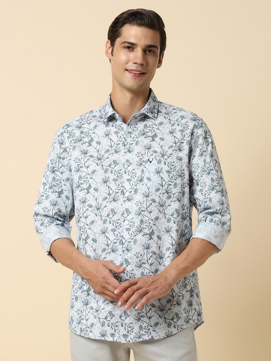 

Allen Solly Slim Fit Floral Opaque Printed Casual Shirt, White