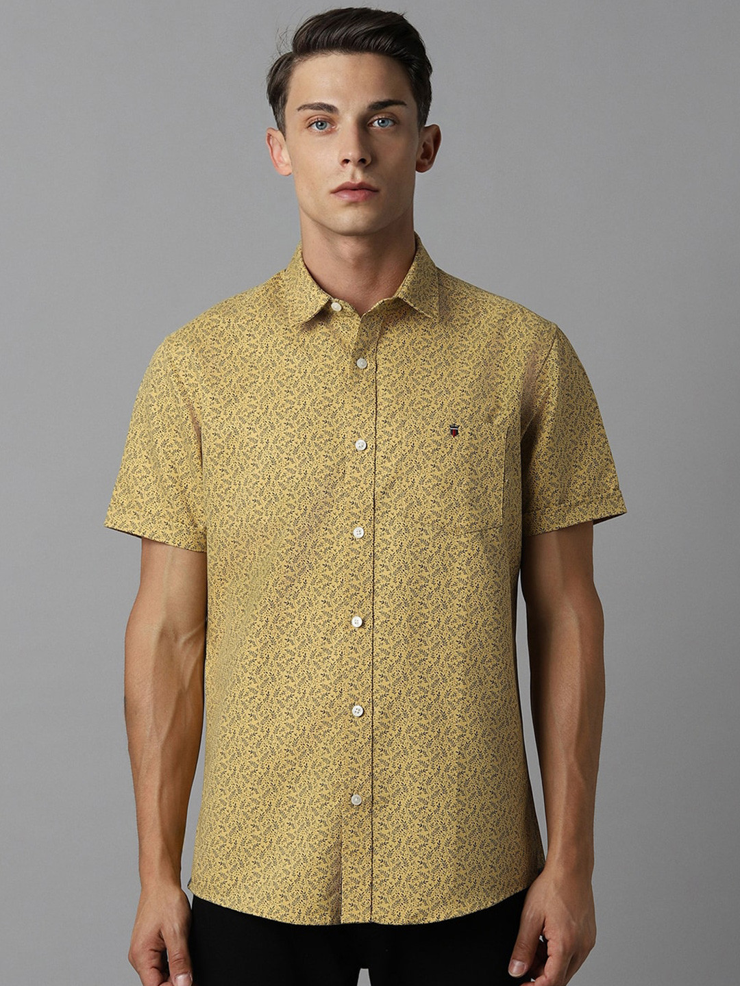 

Louis Philippe Jeans Slim Fit Opaque Printed Half Sleeves Casual Shirt, Yellow