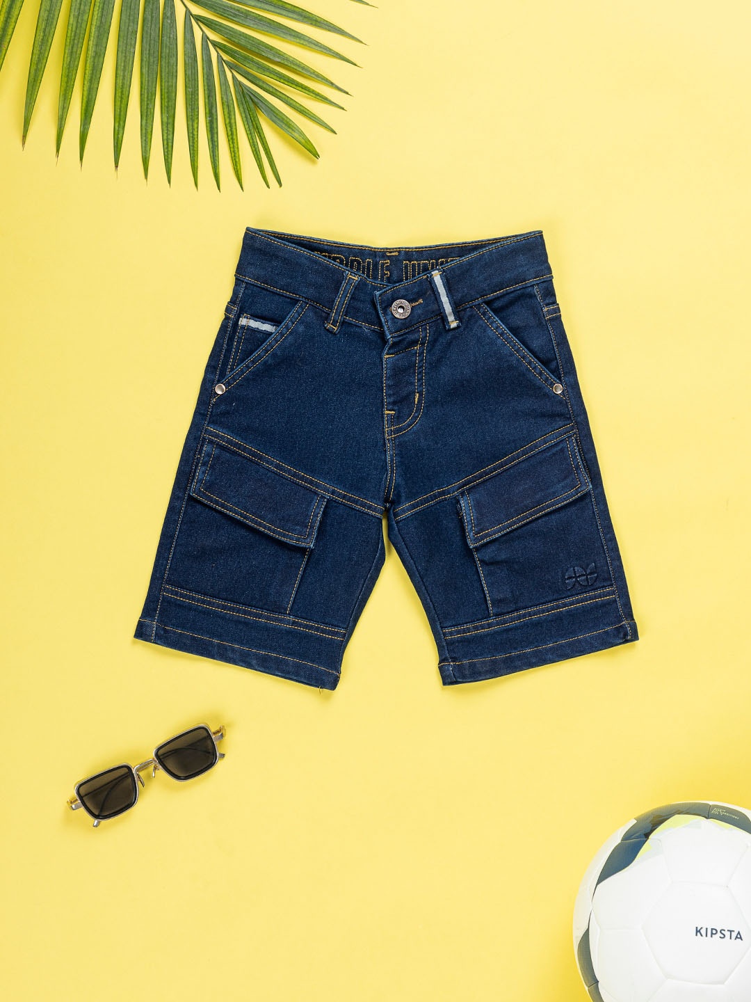 

Purple United Kids Boys Mid Rise Denim Shorts, Blue