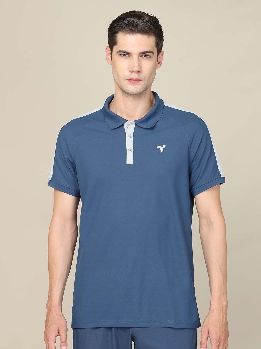 

Technosport Polo Collar Anti Static Slim Fit Active T-shirt, Blue