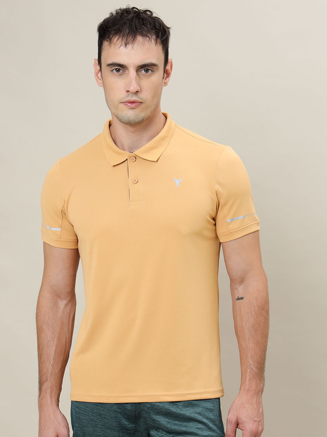 

Technosport Polo Collar Anti Static Slim Fit Active T-shirt, Orange