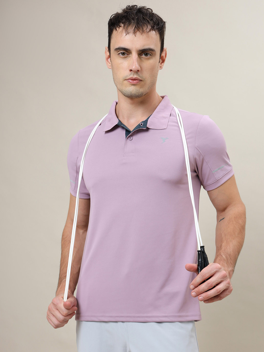 

Technosport Polo Collar Anti Static Slim Fit Active T-shirt, Purple