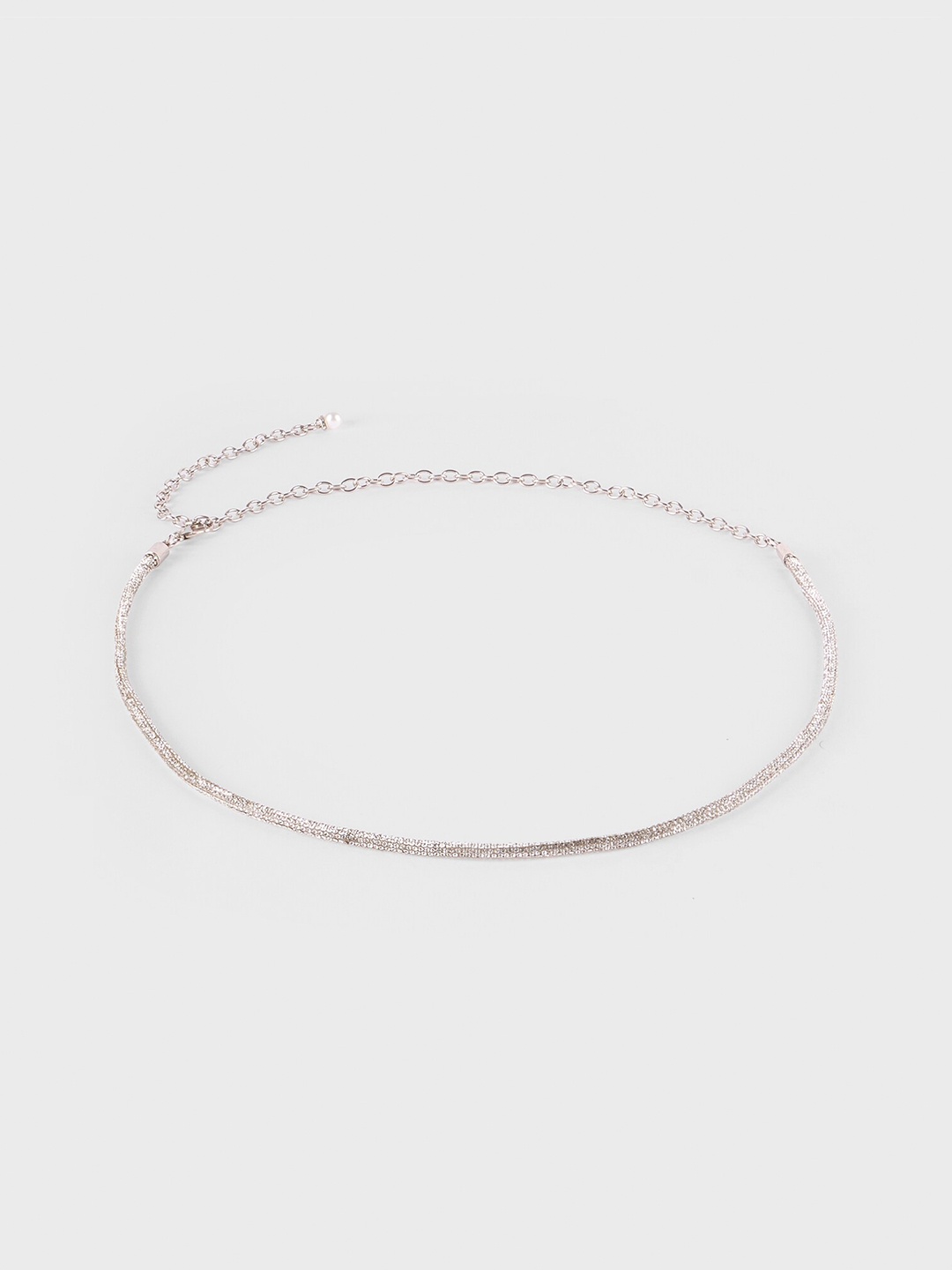 

20Dresses Women Embellished Thin Waist Belt, Silver