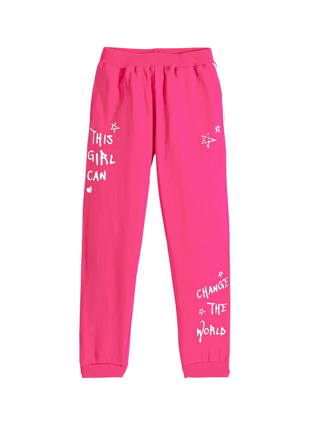

Honeyhap Girls Printed Bio Finish Pure Cotton Bio Finish Lounge Jogger, Pink