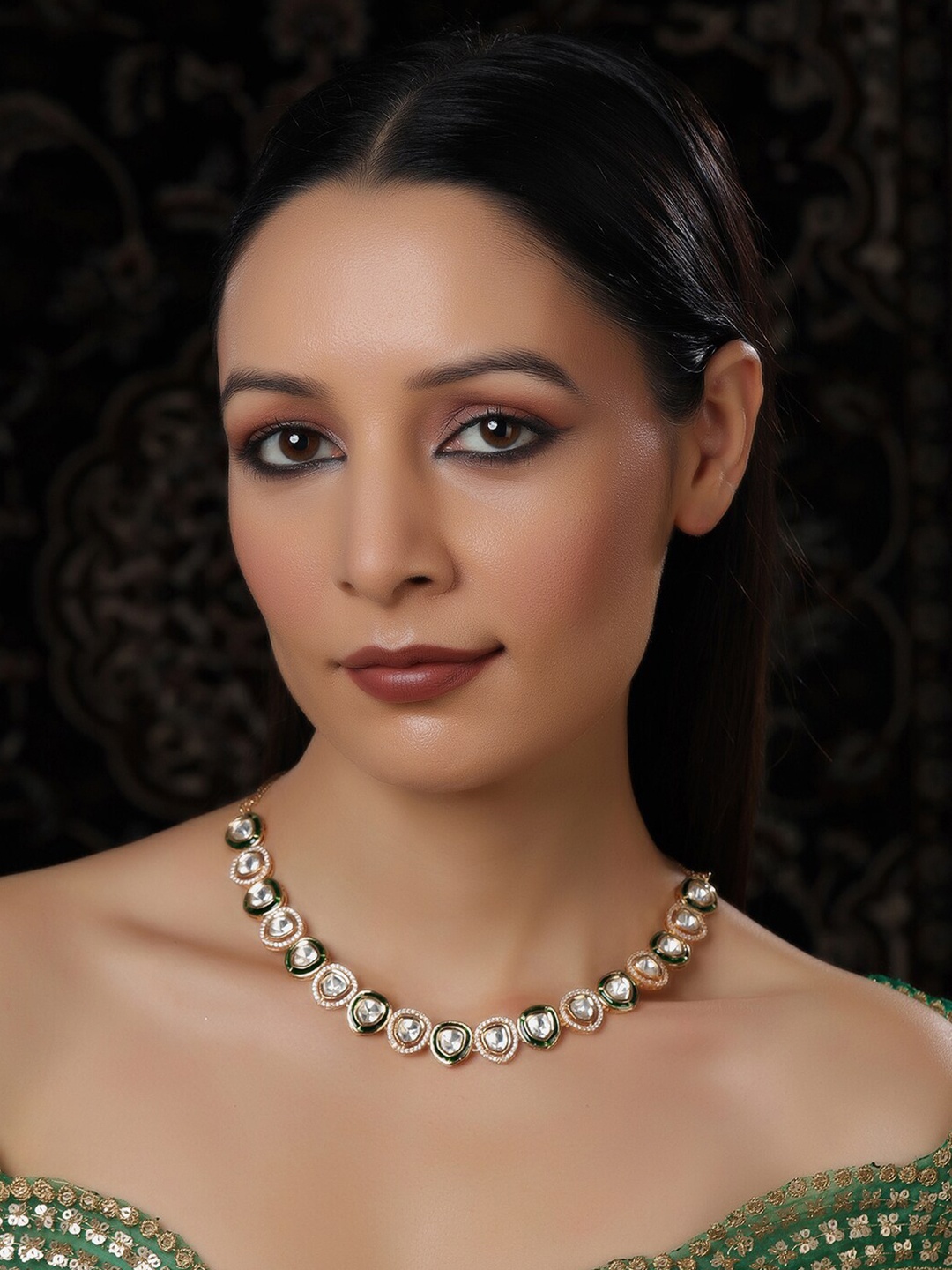 

Ruby Raang Brass Gold-Plated Necklace