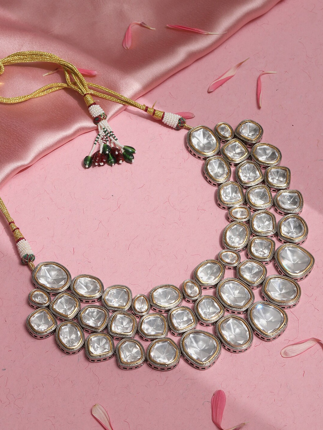

Ruby Raang Brass Silver-Plated Necklace
