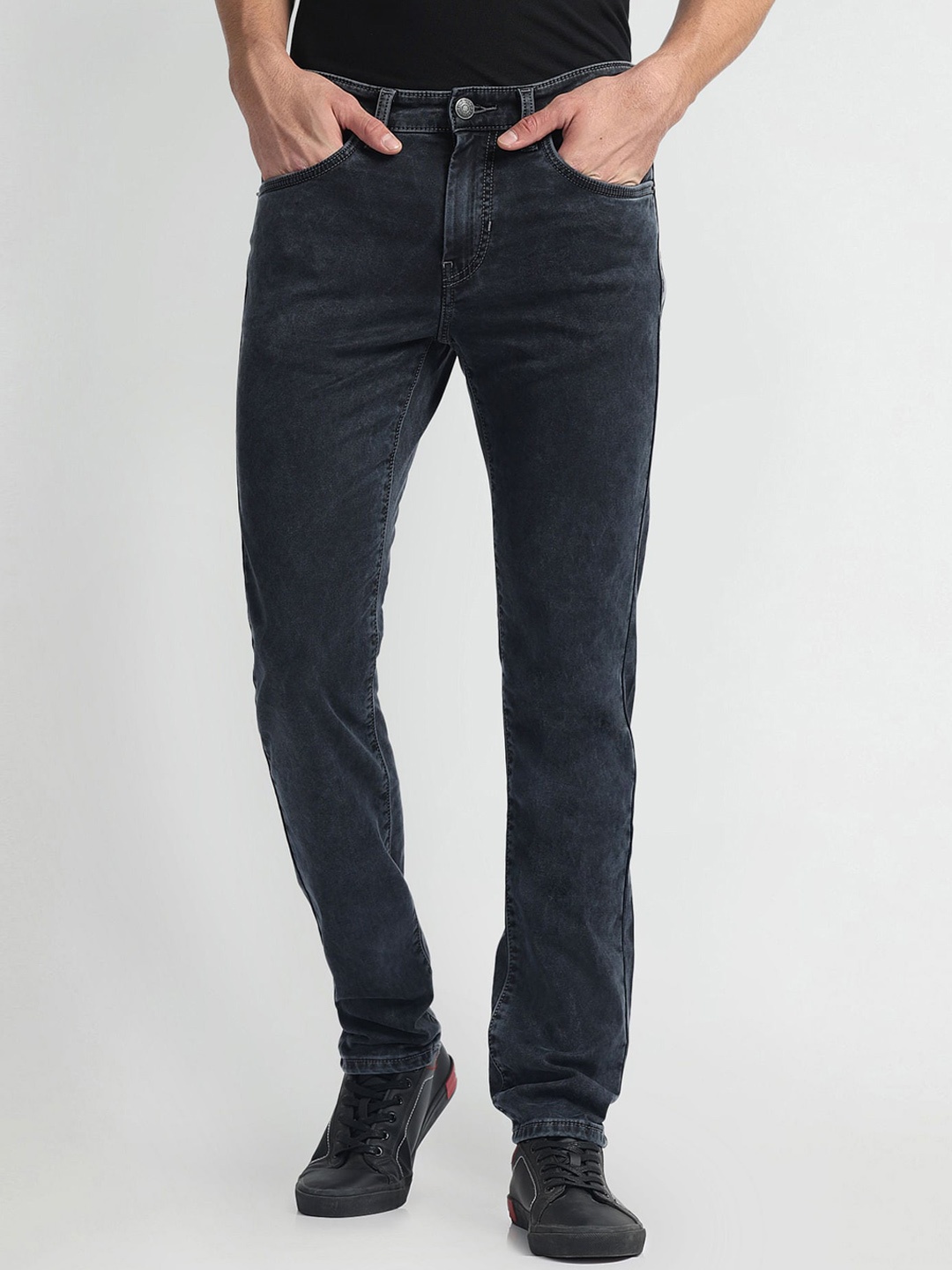

U.S. Polo Assn. Denim Co. Men Skinny Fit Mid-Rise Clean Look Stretchable Jeans, Black