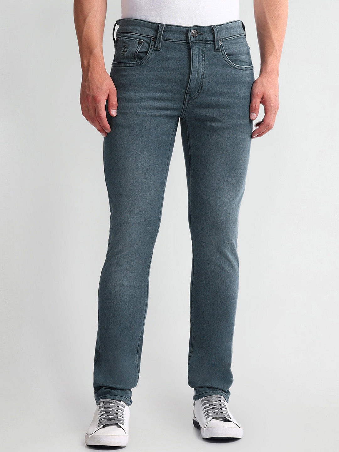 

U.S. Polo Assn. Denim Co. Men Mid-Rise Regallo Skinny Fit Light Fade Stretchable Jeans, Blue