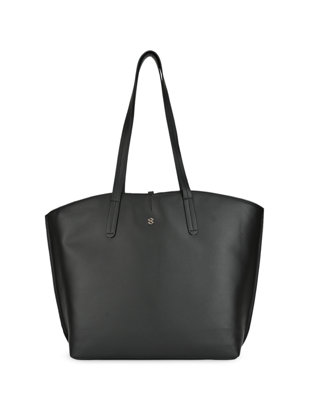 

HORRA Zip Detail Oversized PU Structured Shoulder Bag, Black