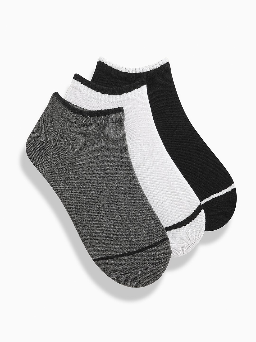 

THE BEAR HOUSE Men Pack Of 3 Ankle Length Socks, Black