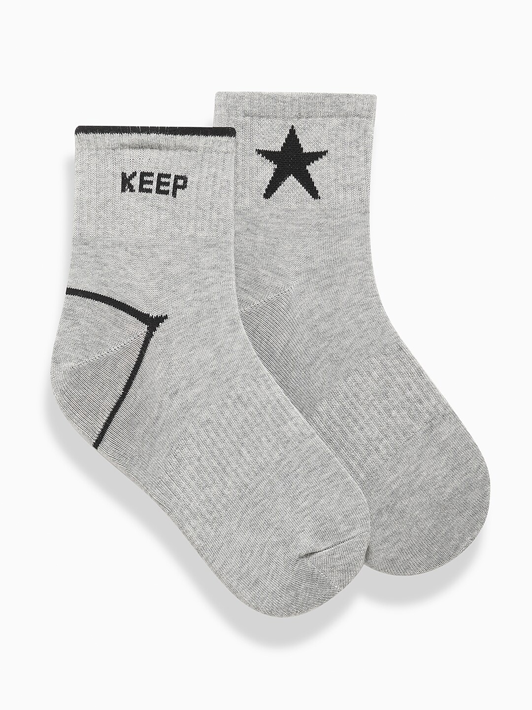 

THE BEAR HOUSE Men Pack of 2 Ankle-Length Socks, Grey