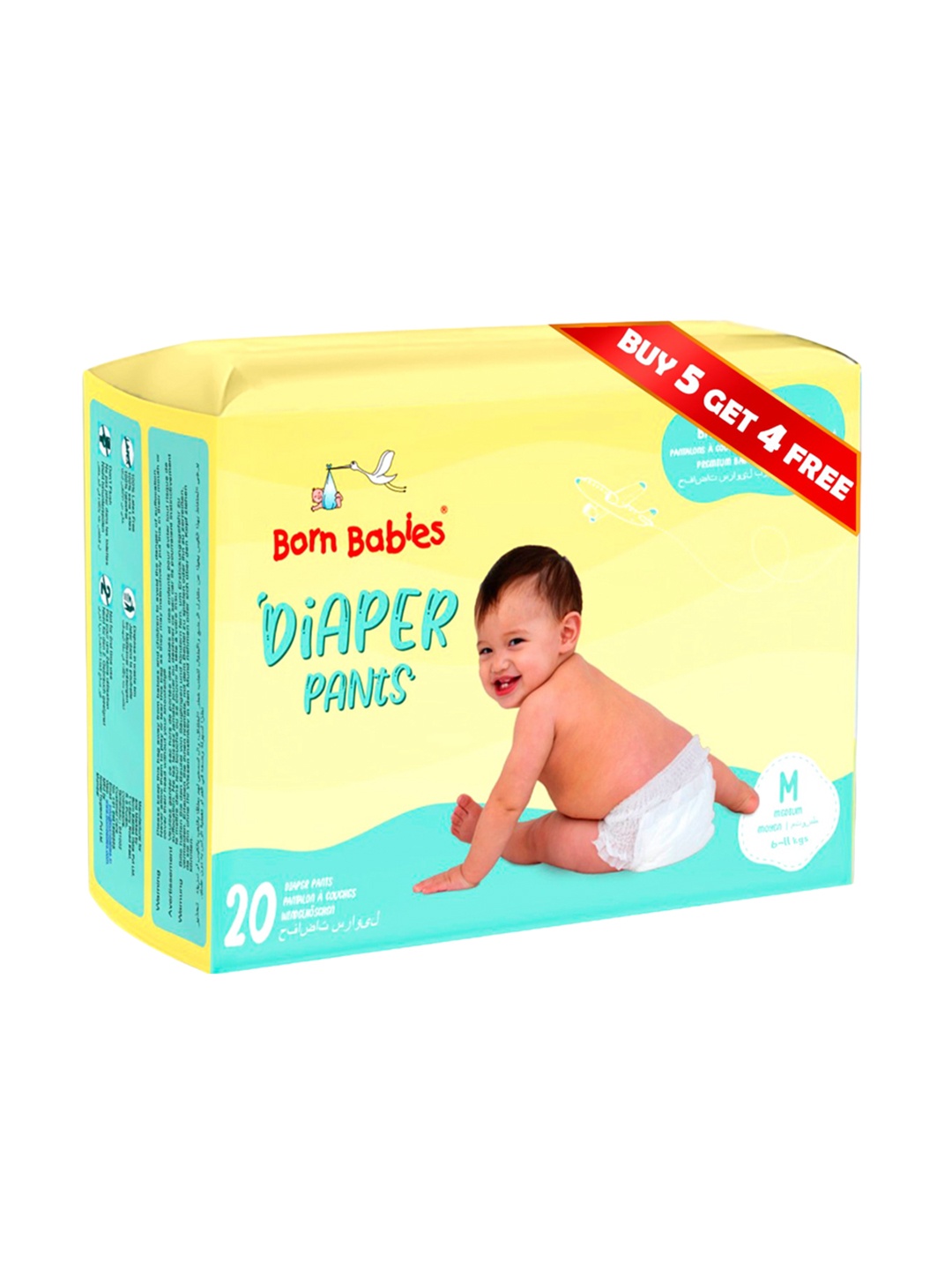 

Born Babies Born Babies Baby Diaper Pants Leakage Protection-Buy 5 Get 4 Free -20 Pcs Each, White