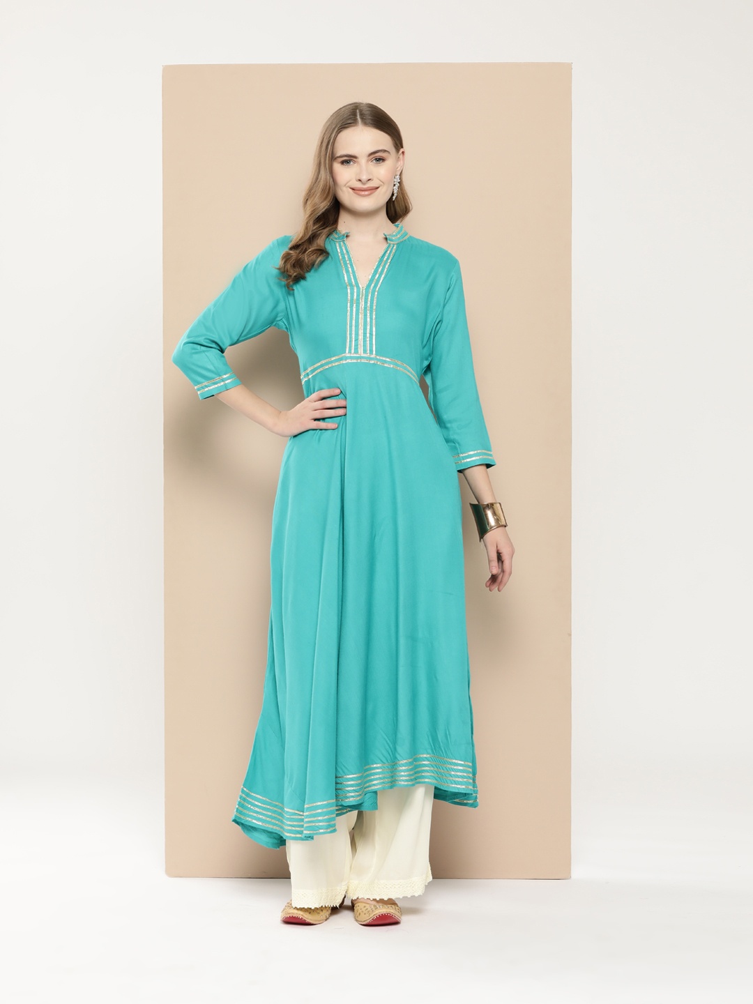 

MBE Gotta Patti Anarkali Kurta, Blue