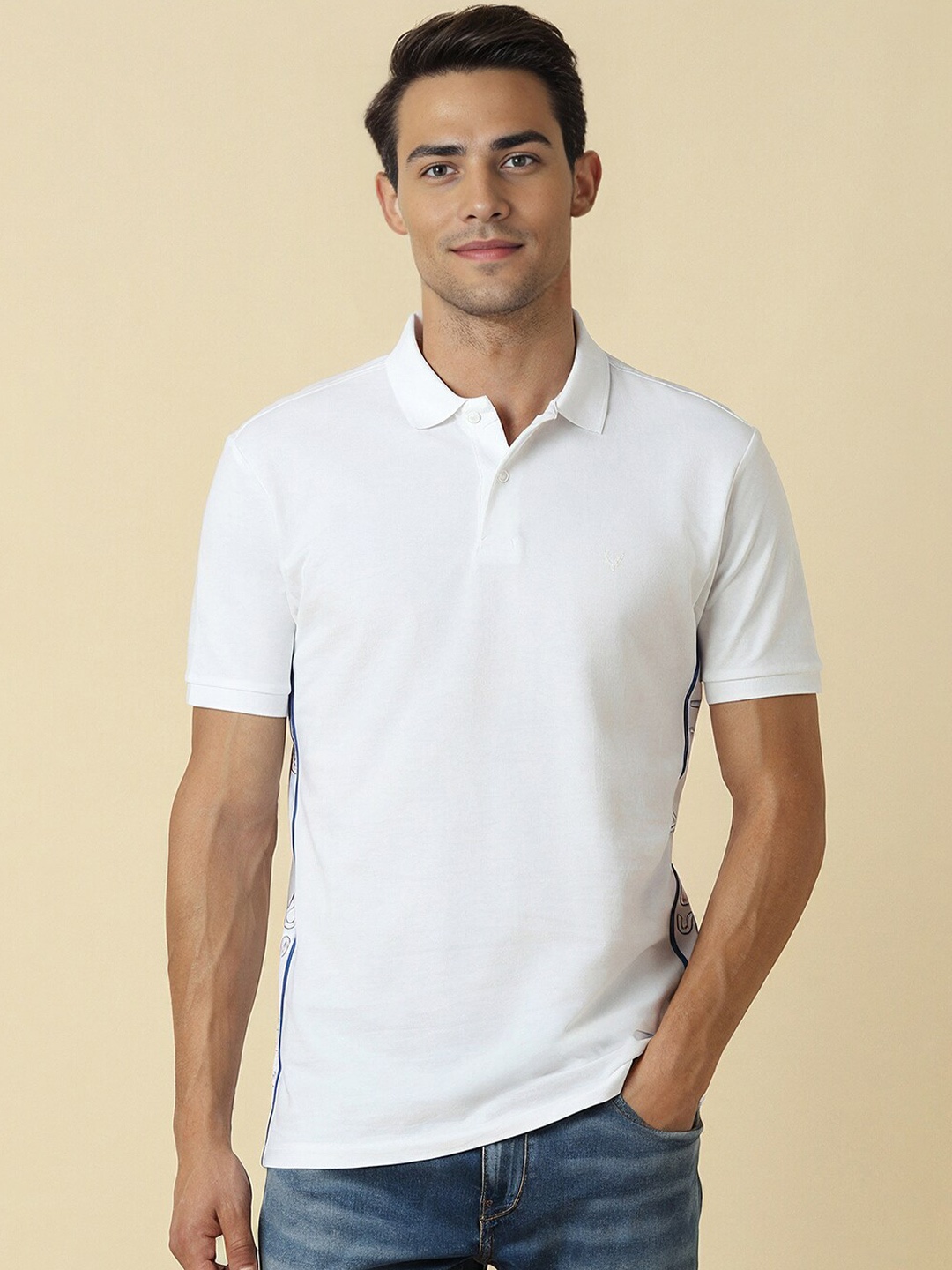 

Allen Solly Polo Collar Cotton Regular Fit T-shirt, White