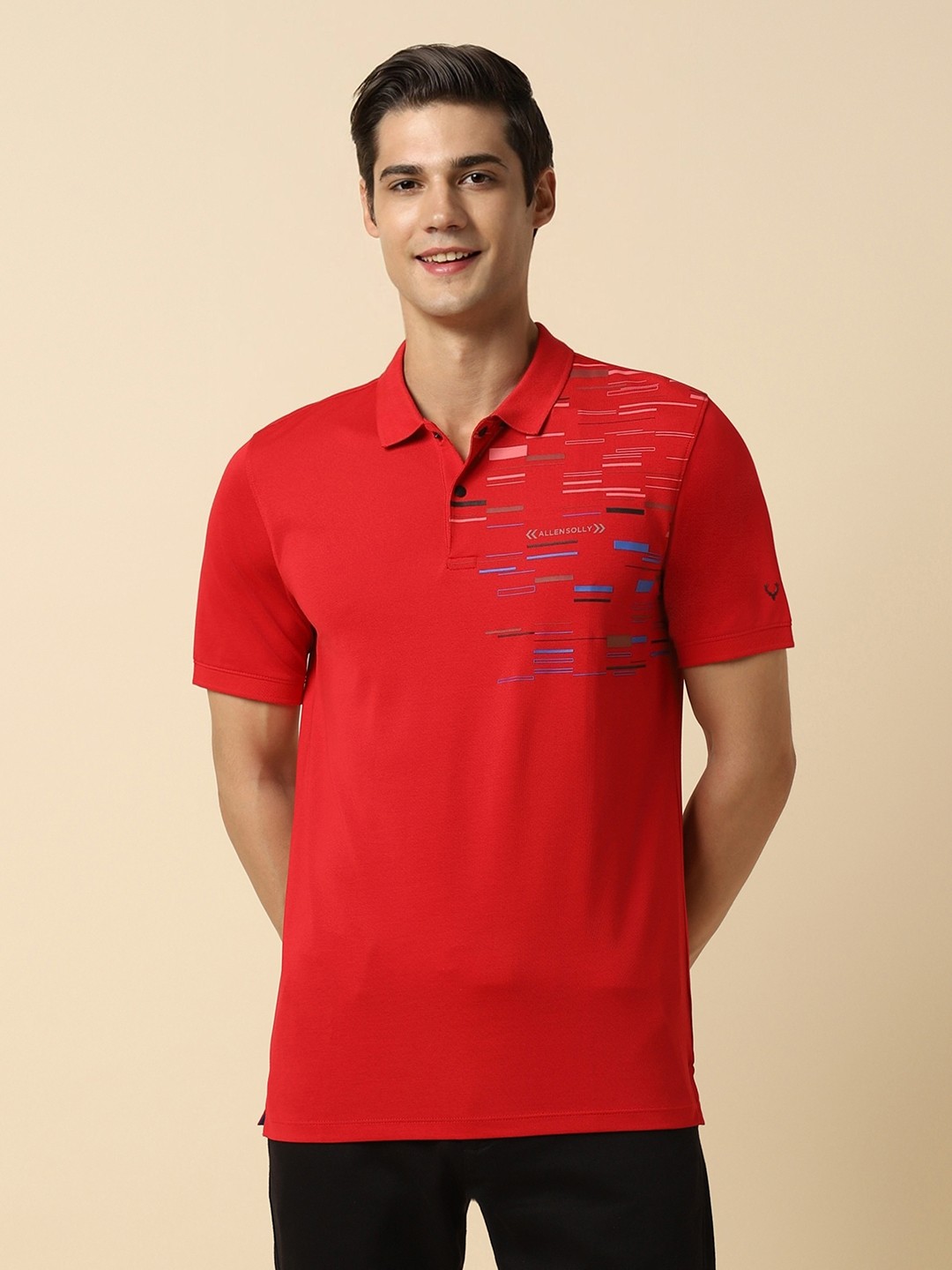 

Allen Solly Printed Polo Collar T-shirt, Red