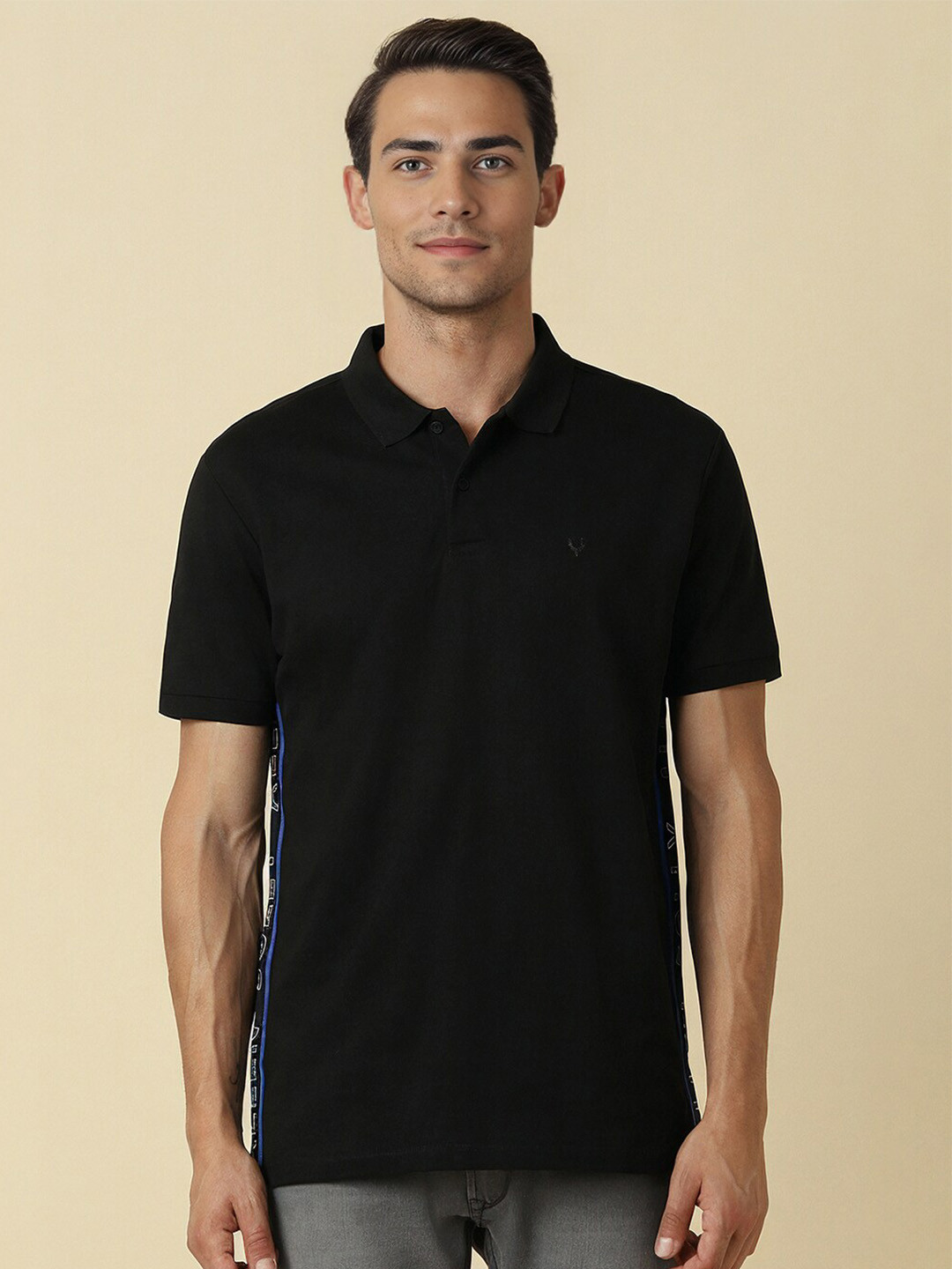 

Allen Solly Polo Collar Cotton Regular Fit T-shirt, Black