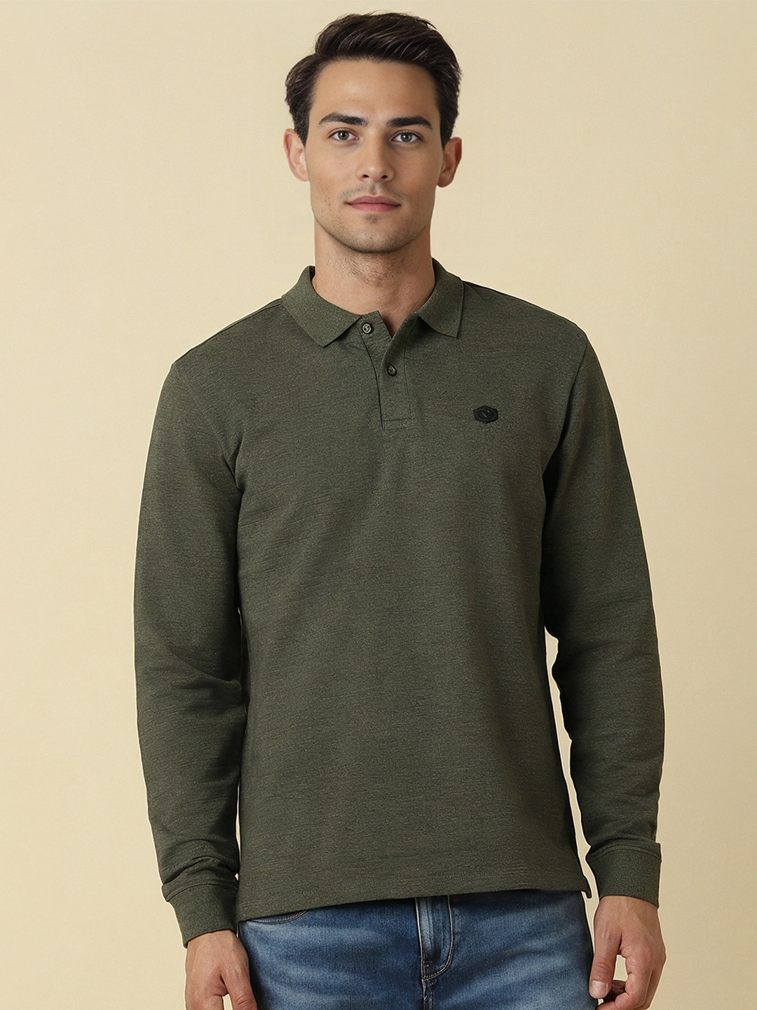 

Allen Solly Polo Collar Cotton Regular Fit T-shirt, Olive