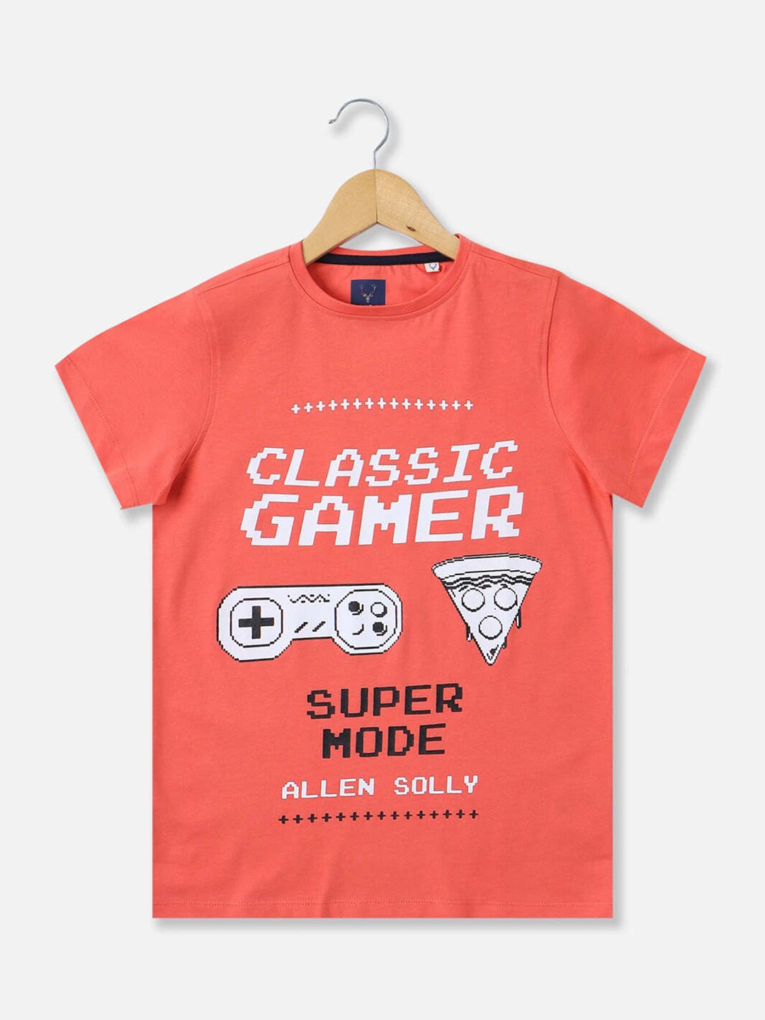 

Allen Solly Junior Boys Typography Printed Regular Fit T-shirt, Peach